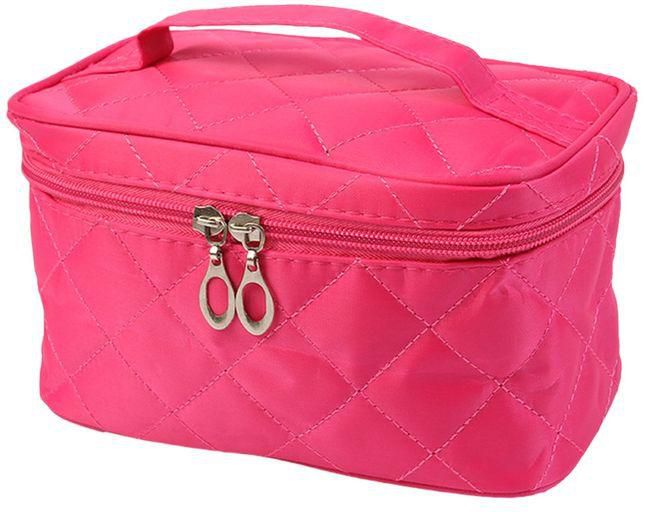 Duoya Square Case Grain Of Pure Color Cosmetic Bag HOT-Hot Pink