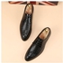 Tauntte Plaid Pattern Formal Shoes Men Retro Derby Casual Shoes (Black)