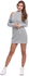 ميس جايديد K2221749 Cold Shoulder Chunky Stitch Mini Bodycon Dress for Women - Grey
