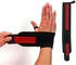 MD Gymwear Weight Lifting Wrist Wraps For Wrist Support - 2 Pcs - Black/Red