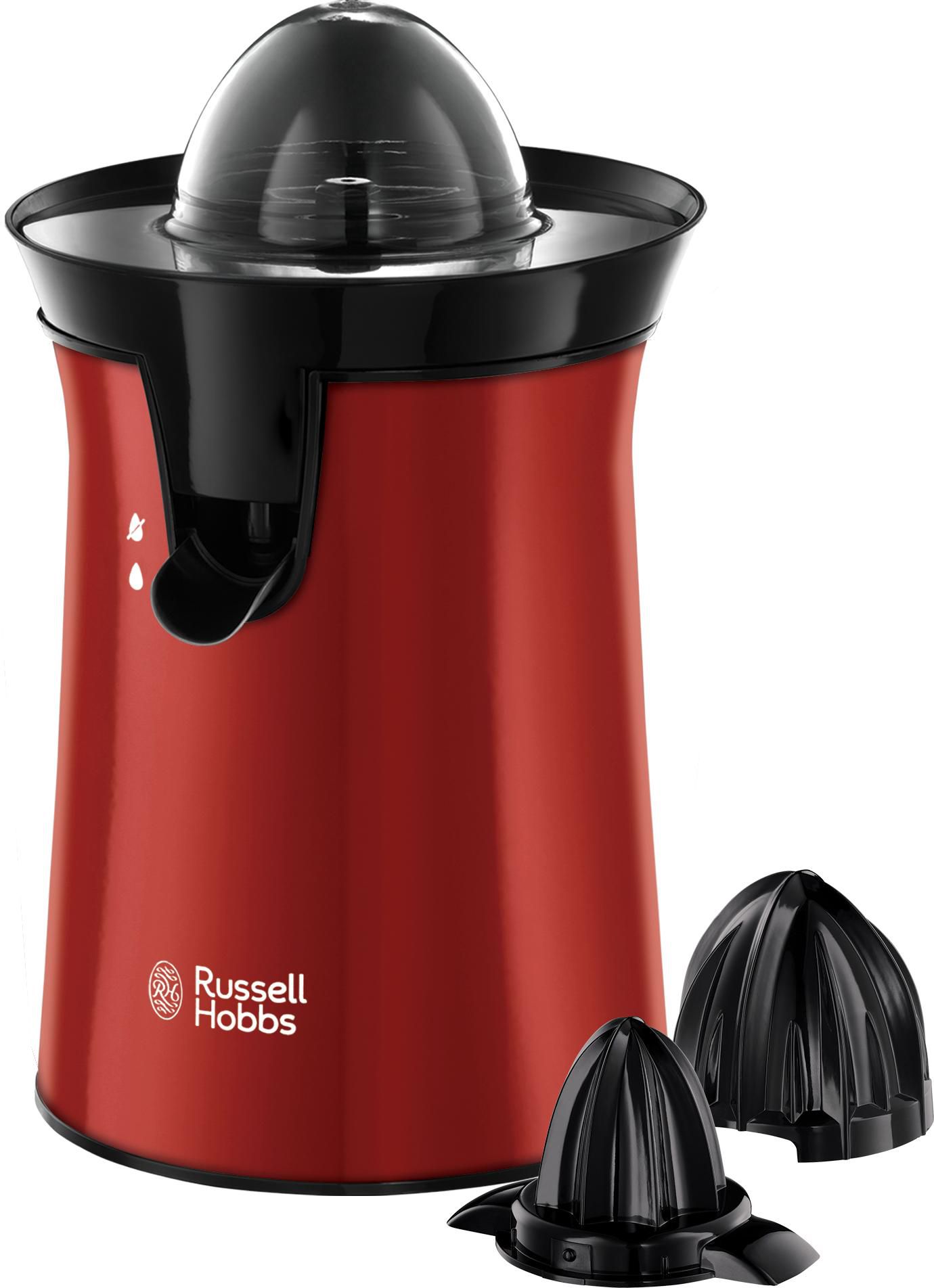 Russell Hobbs Classic Citrus Press, Stainless Steel Body, 60W, Red