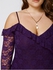 Plus Size Dew Shoulder Frill Lace Bodycon Dress