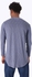 Red Circle Round Collar Slip On Long Sleeves T-shirt - Heather Blue Grey