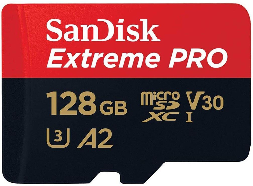 Get SanDisk ‎‎SDSQXCD-128G-GN6MA Extreme PRO microSDHC, 128 GB, SD Adapter, 200MB/s - Black Red with best offers | Raneen.com