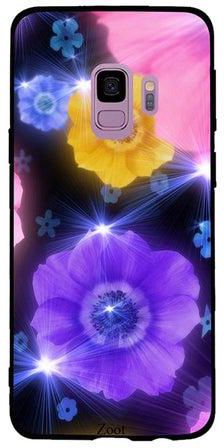 Thermoplastic Polyurethane Skin Case Cover -for Samsung Galaxy S9 Yellow Purple Flower Yellow Purple Flower