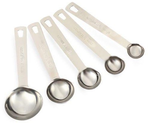 Generic 5pcs Stainless Steel Measuring Teaspoon Baking Tool - Silver