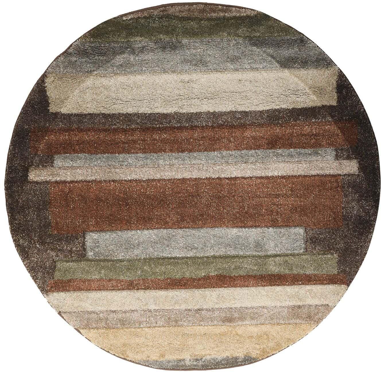 Get Oriental Weavers Carmona Polypropylene Round Carpet, 150x150 cm - Brown Beige with best offers | Raneen.com