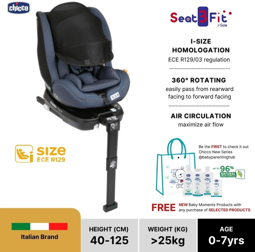 Chicco Seat3Fit Car Seat i-Size Air Mesh Ink Air