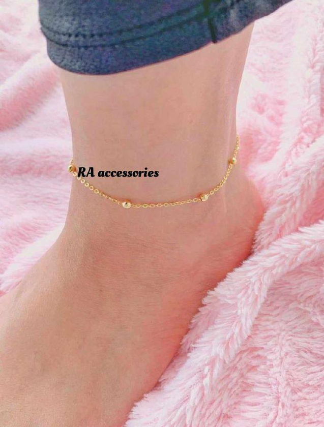 RA accessories Women Anklet With Golden Chain