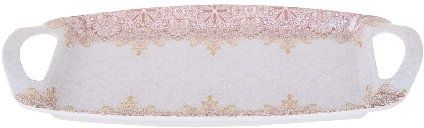 Get Zahra Elmohandes Melamine Serving Tray, 30x18 cm - Multicolor with best offers | Raneen.com