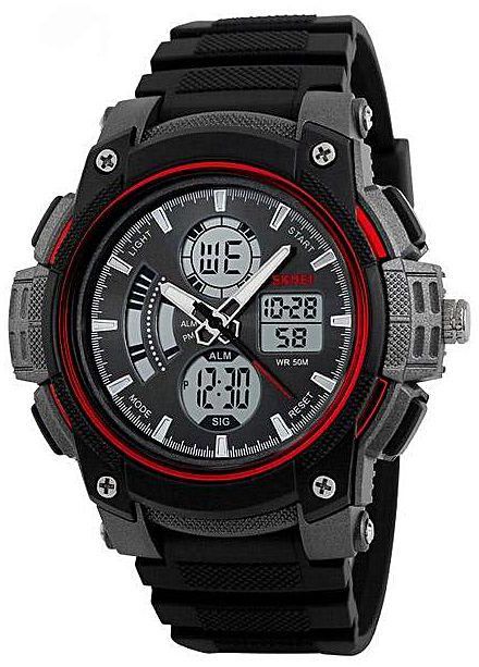 Generic 1192 Sports Brand Watch Men's Digital Quartz Alarm Wristwatches Outdoor Military LED Casual Watches - Red