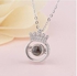 Crown Necklace With Lens I Love You With 100 Language -Italian Silver