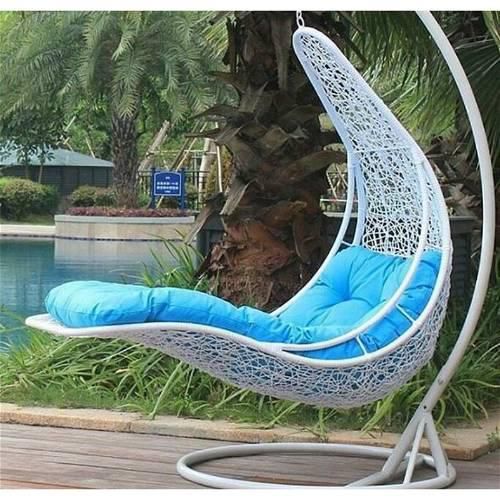 Chaise Longue Swing, White/Turquoise - R16