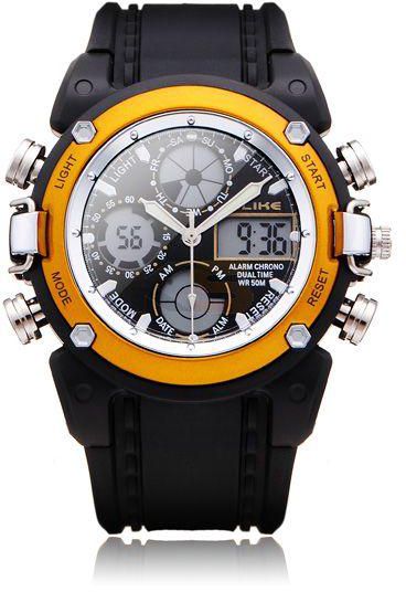 ALIKE AK7110 Sports Waterproof Dual Time Display Wrist Watch Quartz Wrist Watch w/Alarm/Stopwatch for both Men and Women