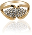 Yellow Gold Plated Ring With White Colored Crystals -26ANT
