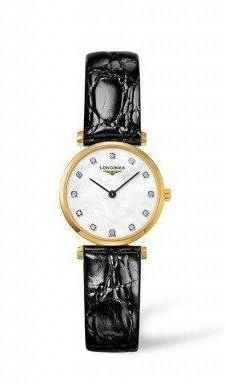 Longines Black Leather White dial Watch for Women's L42092872