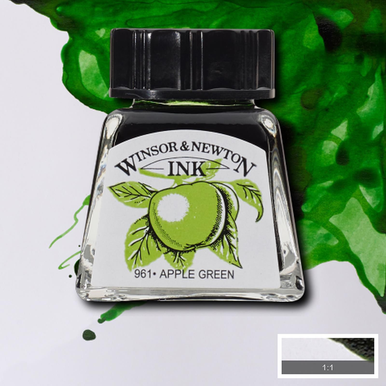 Winsor and Newton Watercolor Drawing Ink - 14ml (Apple Green)