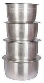 Kitchenware 4 Pcs Set Of Stainless Aluminium Sufuria - Small Sizes 1 2 3 4