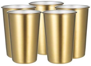 5 Pack Of Cups Gold