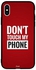 غطاء حماية واق لهاتف أبل آيفون XS ماكس غطاء واقي للهاتف مطبوع بعبارة "Don't Touch My Phone"
