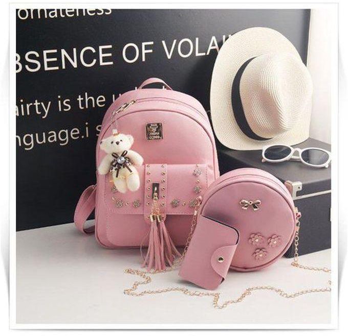 Fashion Fancy And Stylish Monkey Backpack 3 In 1 Pink