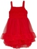 فستان تل بلون أحمر منفوش