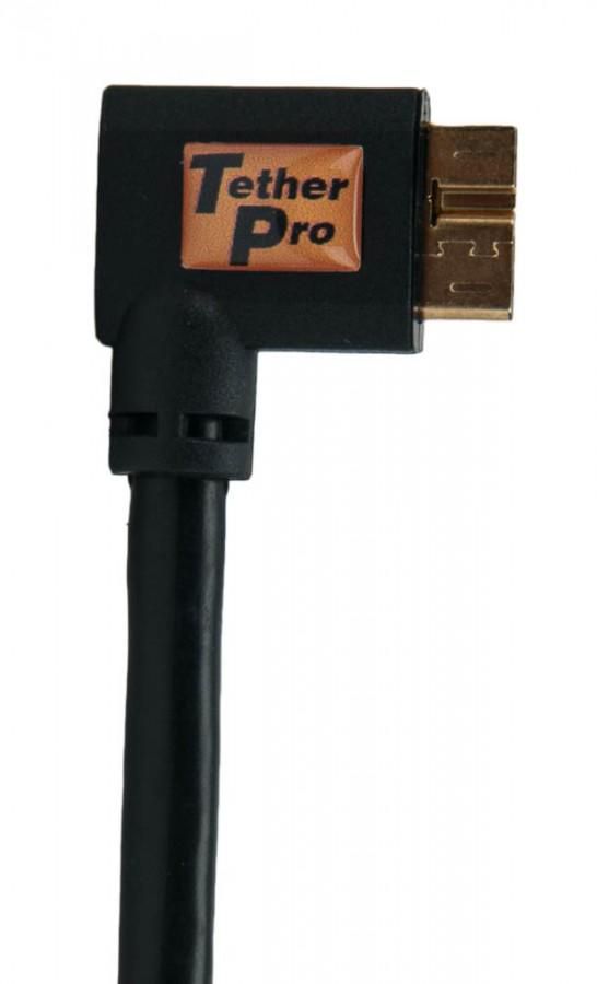 Tethertools TetherPro USB 3.0 Male to Micro-B Right Angle, 15ft/4.6m Black