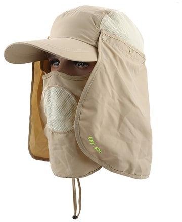 قبعة UPF للحماية من شمس الصيف بيج