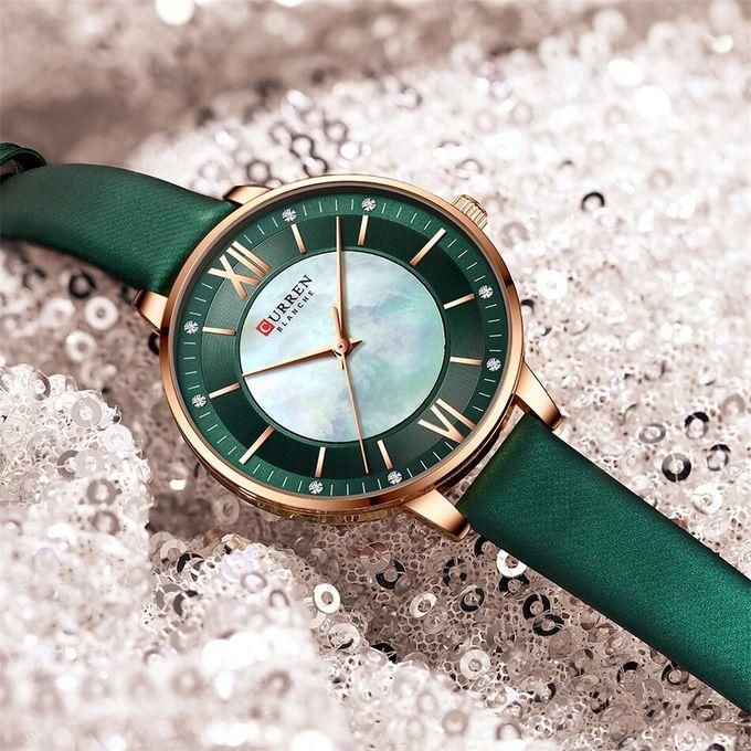 Curren 9080 New Ladies Casual Watch Band Leather Quartz Ultra Thin Wristwatch Design Stylish Elegant Ladies Watches