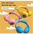 Wired Gaming Headset Removable Cat Ears Headphones with Microphone Blue