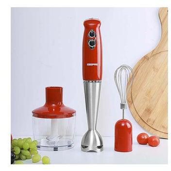 3-In-1 Multifunction Hand Blender 400 W GHB6136 Red/Silver/Clear