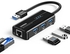 UGREEN USB 3.0 Hub Ethernet Adapter with 3 Port USB 3.0 Ethernet Gigabit Network Converter RJ45 Lan Ethernet Adaptor Compatible with MacBook Pro/Air, iMac Pro, Surface Pro, Chromebook, Switch Console