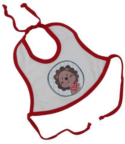 Nelly Baby waterproof Lion printed Bib - white in red