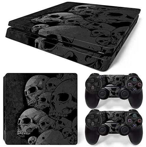 Black Skull PS4 Slim Skins Sticker Cover Decal for Sony Playstation 4 Slim Console Controller