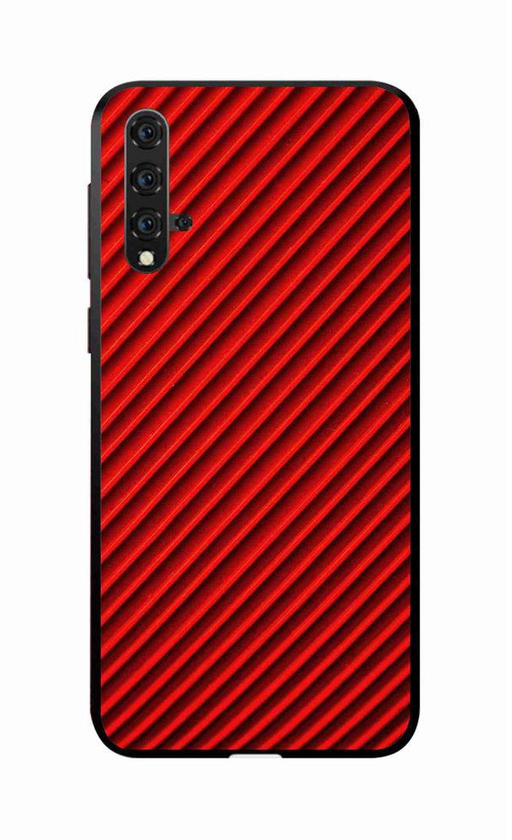 Okteq Case Cover for Huawei Nova 5T Protection Cover - red black lines By Okteq