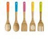 Premier Housewears 5pc Kitchen Utensil Set Bamboo Coloured Handles