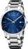 Calvin Klein Men's City Date Blue Dial Silver Stainless Strap Analog Quartz Watch