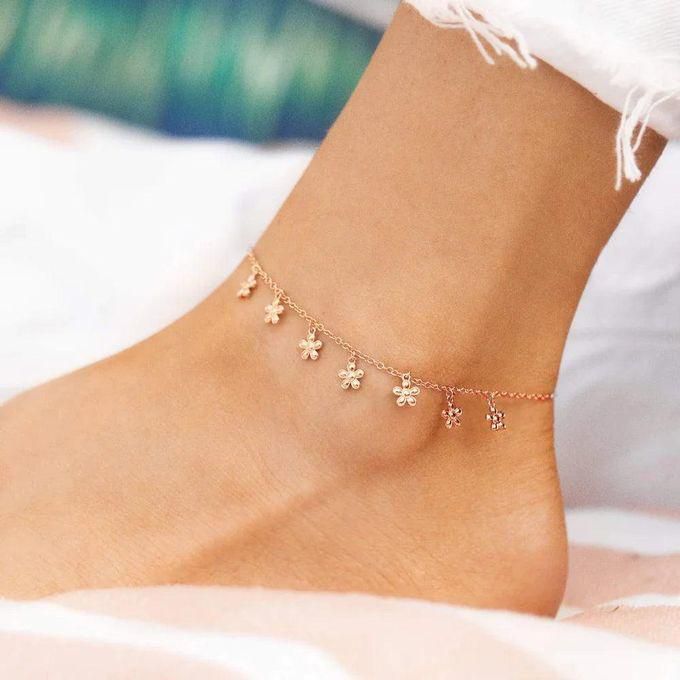 Artsy Pettit Daisies Anklet-Silver