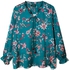 Printed Peasant Top Long Puffed Sleeve - 6 Sizes (Green)