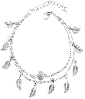 Alloy Multi-Layer Stylish Tree Leaf Anklet Chain