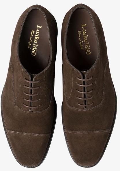 LOAKE Aldwych calf oxford shoe - Dark Brown Suede