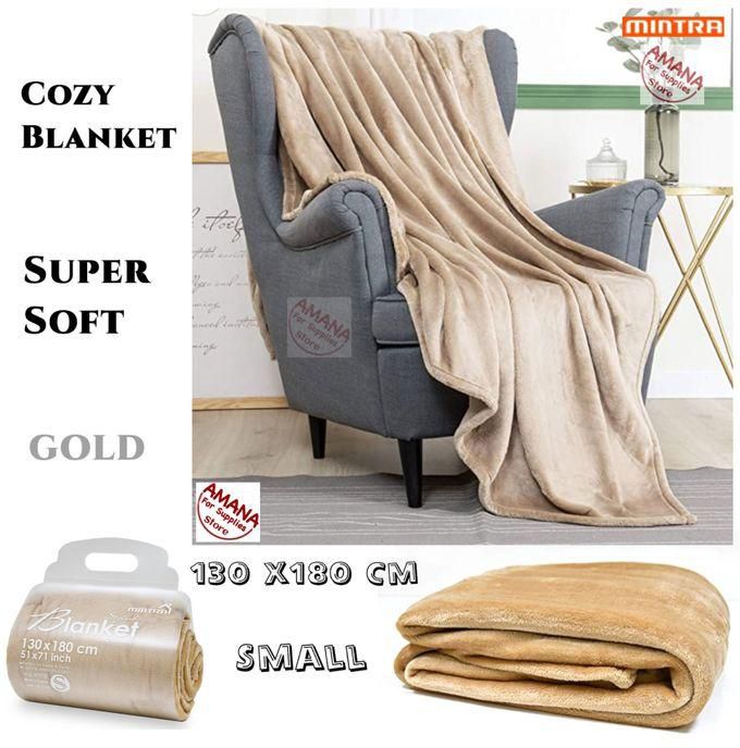 Mintra Super Soft Warm Microfiber Blanket - (S) 180×130 Cm - Gold