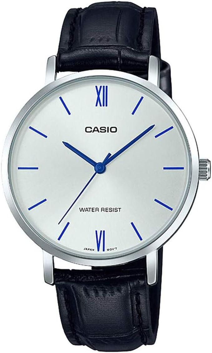 Casio Women's Leather Analog Wrist Watch LTP-VT01L-7B1UDF - 34 Mm - Black.