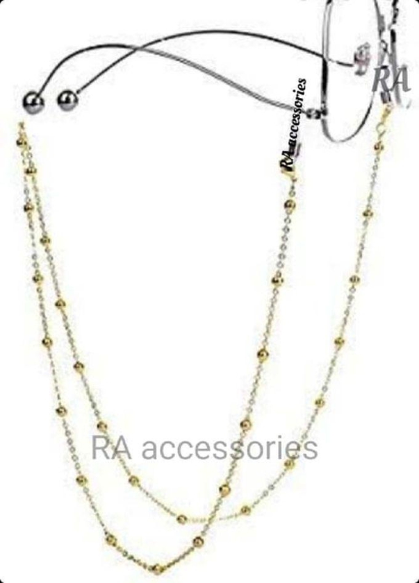 RA accessories Women Eyeglasses Chain Metal Plated Gold