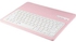 غطاء حماية قائم للوحة المفاتيح قابل للفصل من الجلد بخاصية البلوتوث لجهاز أبل آيباد برو مقاس 12.9 بوصة وردي