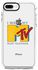 غطاء حماية من سلسلة إمباكت برو بطبعة عبارة "I Want My MTV" لهاتف أبل آيفون 8 بلس شفاف/ أحمر/ أصفر