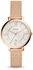 Fossil Jacqueline Stainless Steel Watch Three Hand Rose Gold Tone