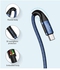 BRAVE 30W USB Cable Type-C Connector 3.1A Nylon Braided Durable Fast Charge and Data Cable (1.2m/4ft) Made of Aluminum Alloy for Long Lasting Material, Safe and Reliable, Flexible Blue