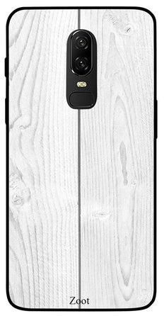 Skin Case Cover -for One Plus 6 White Wood Pattern White Wood Pattern