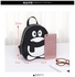 Fashion Women Penguin Small Backpack Leather One Shoulder Bag RoseRed